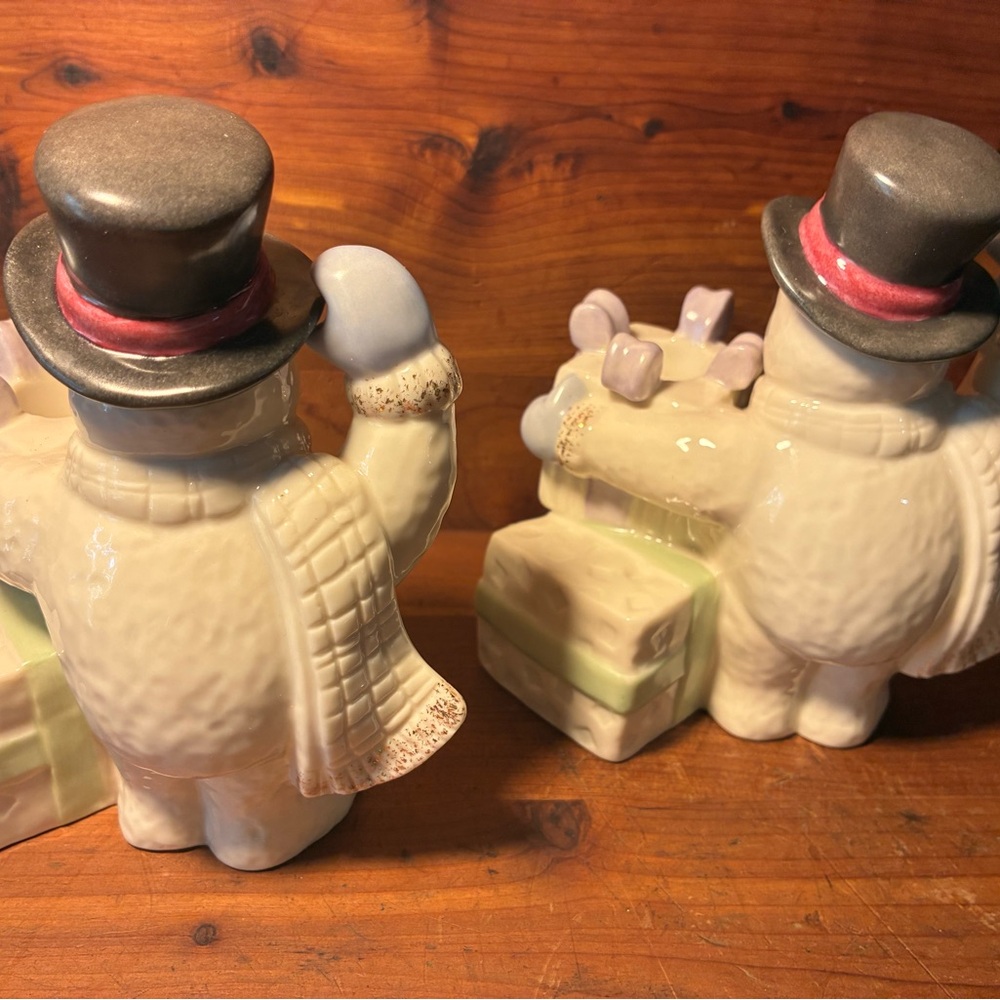 Lenox The Snowman Candlesticks Christmas Candle Stick Holders Set Of 2 - Picture 8 of 10
